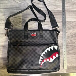 Sprayground Black Checkered Travel Bag